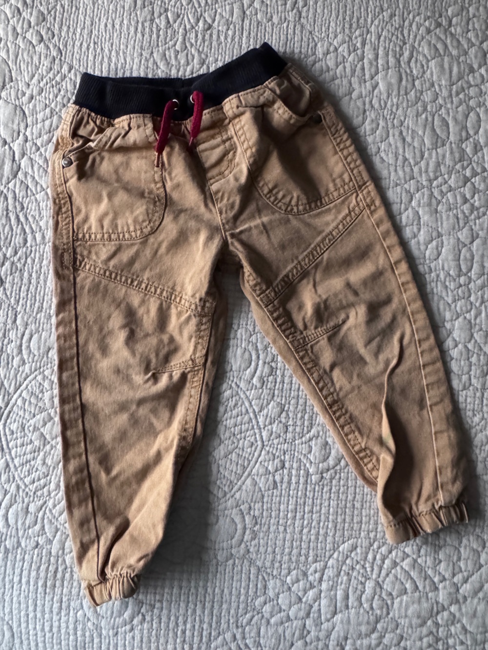 Tan Cargo-Style Jogger Pants